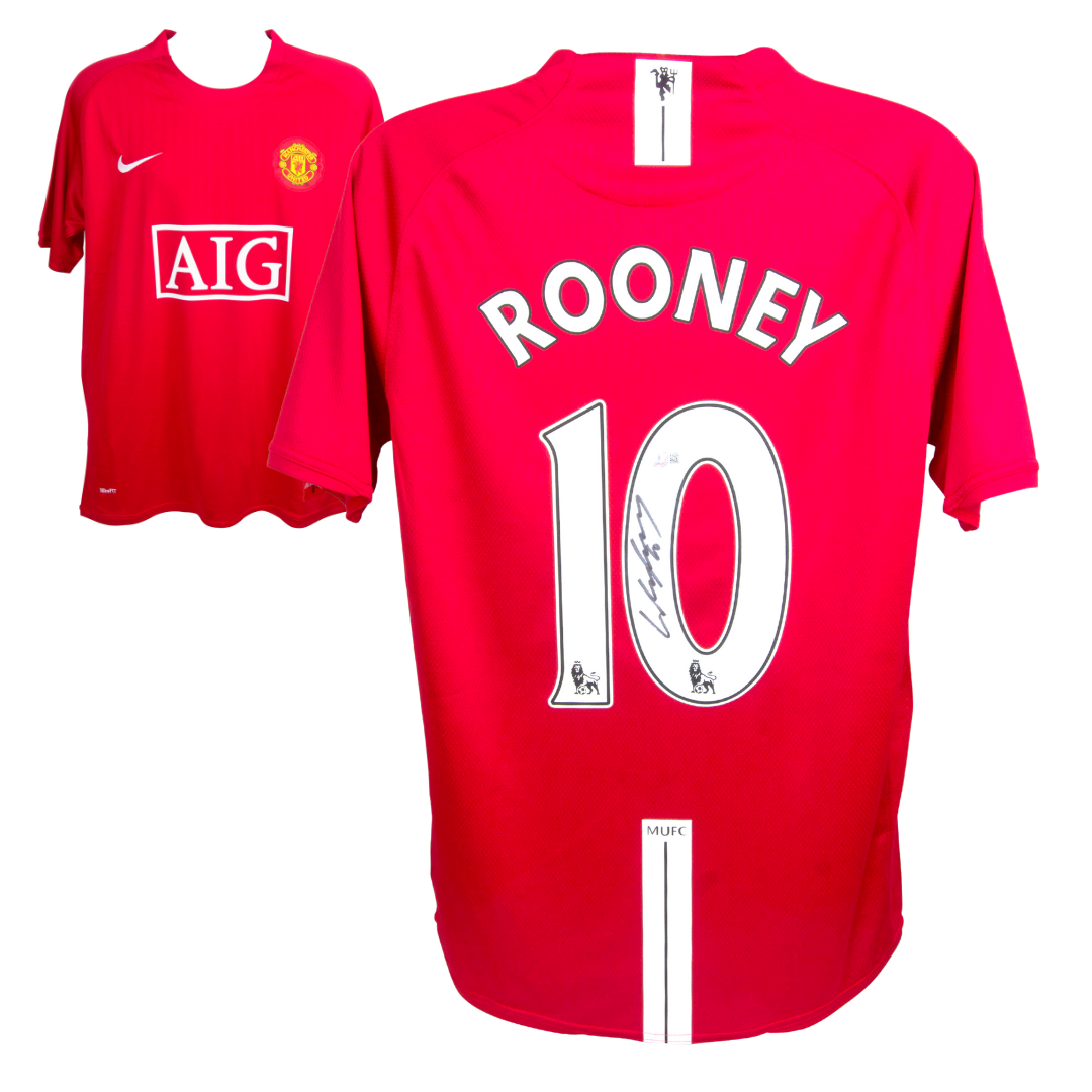 Wayne Rooney Signed Manchester United Home Soccer Jersey #10 with Beckett COA